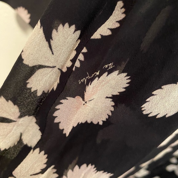 The Kooples Paris ASYMMETRIC LONG FLOWING DRESS BLACK FLORAL 1 - Picture 6 of 9